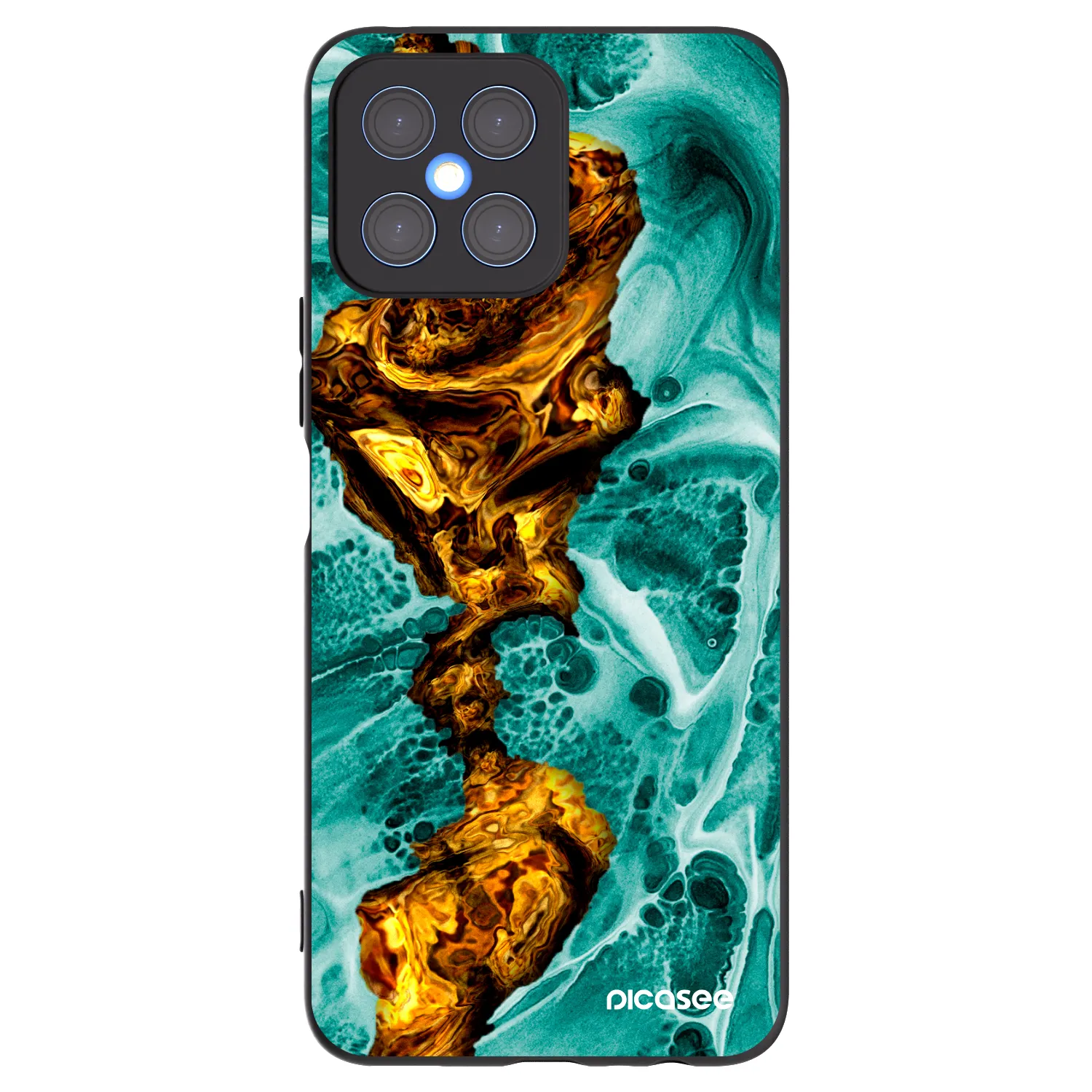 Picasee Honor X8 4G Hülle - Schwarzes Silikon - Goldsky