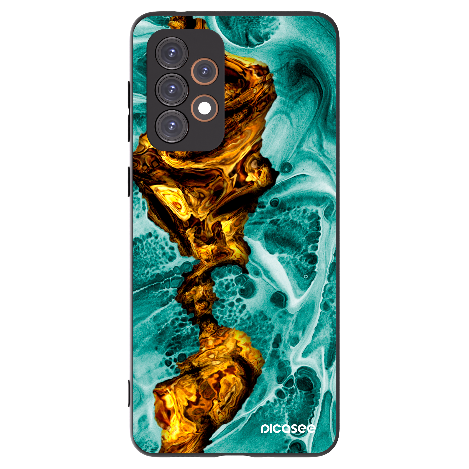 Picasee Samsung Galaxy A33 5G A336 Hülle - Schwarzes Silikon - Goldsky