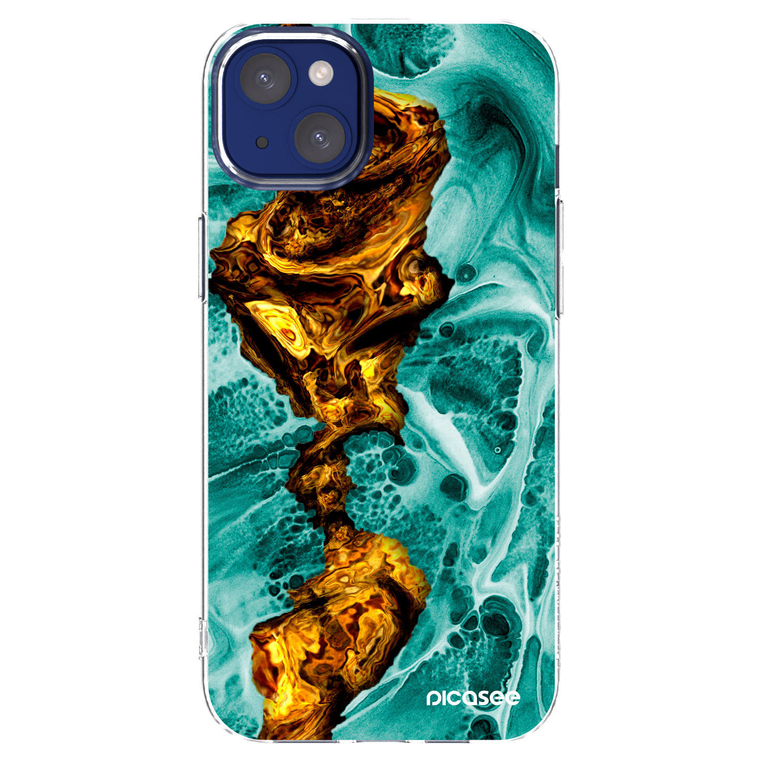Picasee Apple iPhone 14 Plus Hülle - Transparentes Silikon - Goldsky