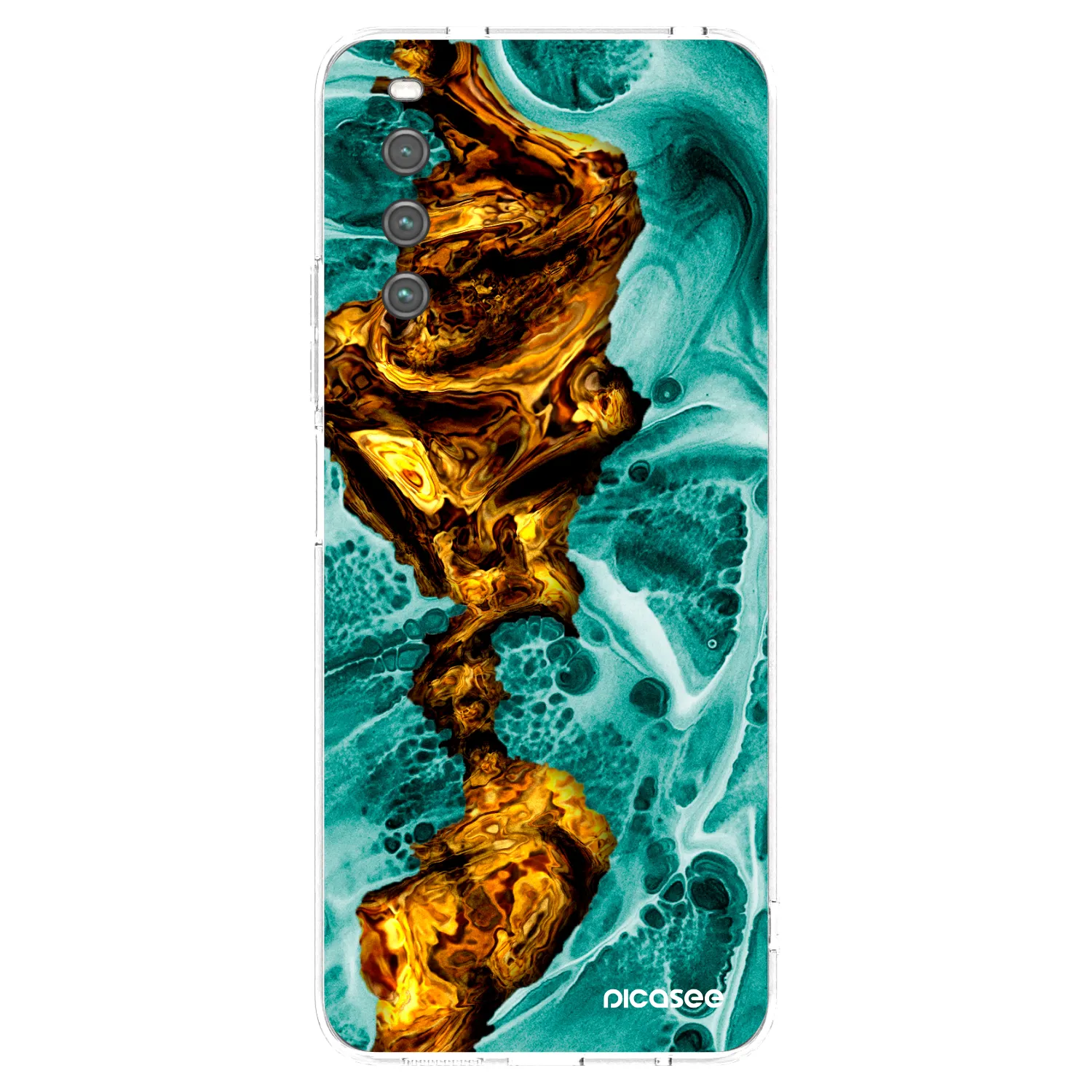Picasee Sony Xperia 10 IV 5G Hülle - Transparentes Silikon - Goldsky
