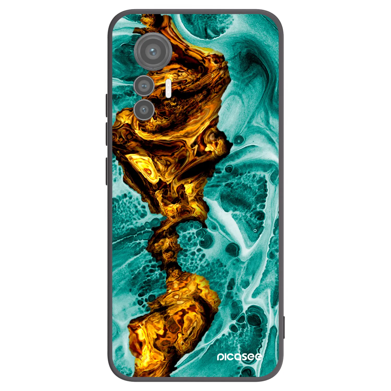 Picasee Xiaomi 12 Lite Hülle - Schwarzes Silikon - Goldsky