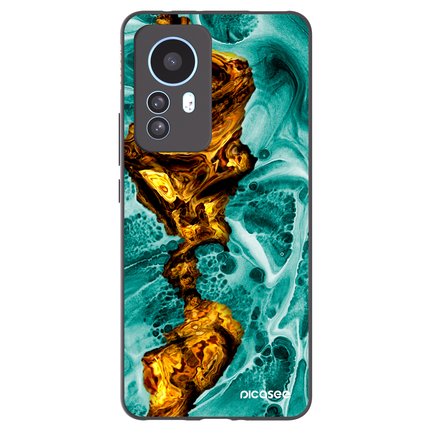 Picasee Xiaomi 12T Pro Hülle - Schwarzes Silikon - Goldsky