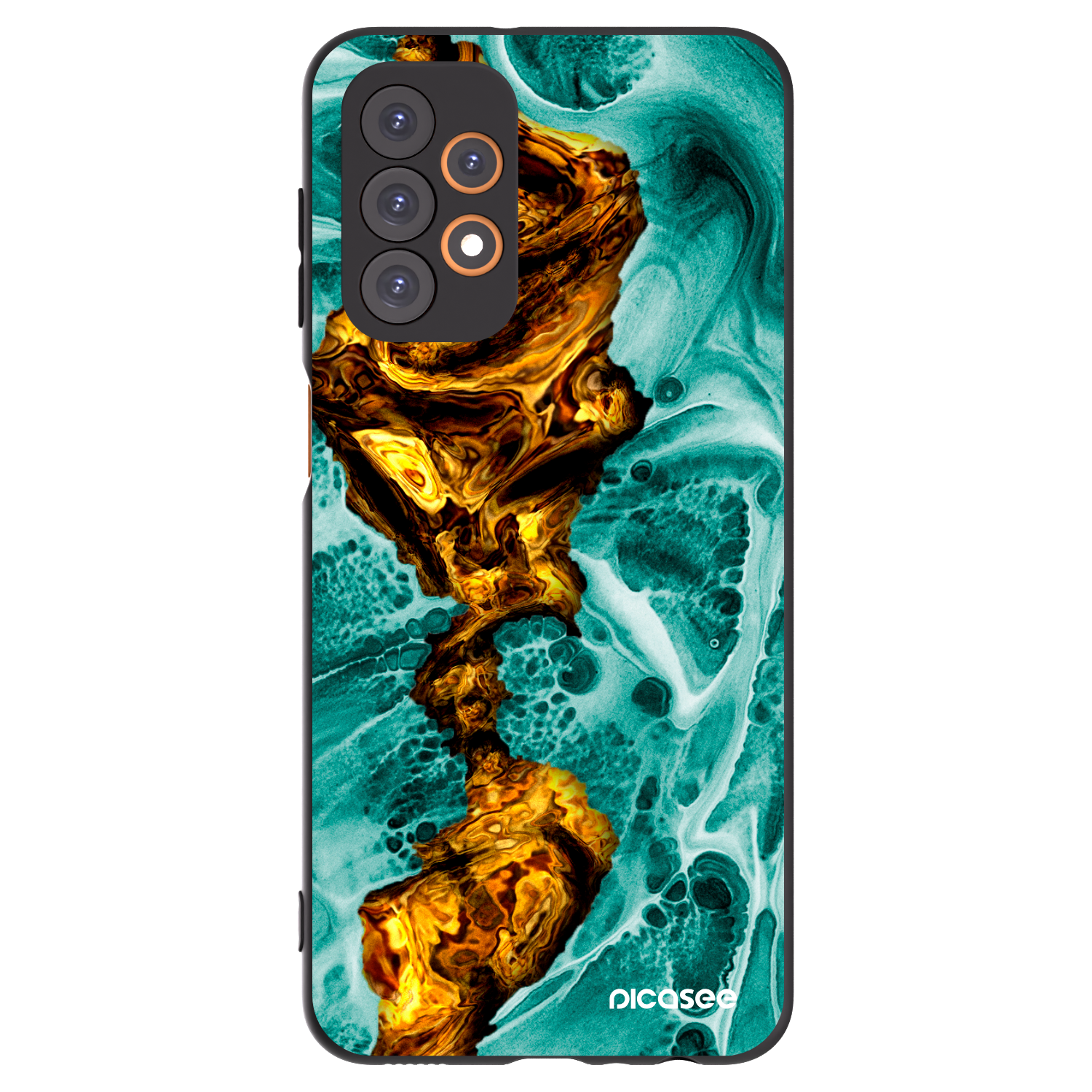 Picasee Samsung Galaxy A23 A235F 4G Hülle - Schwarzes Silikon - Goldsky