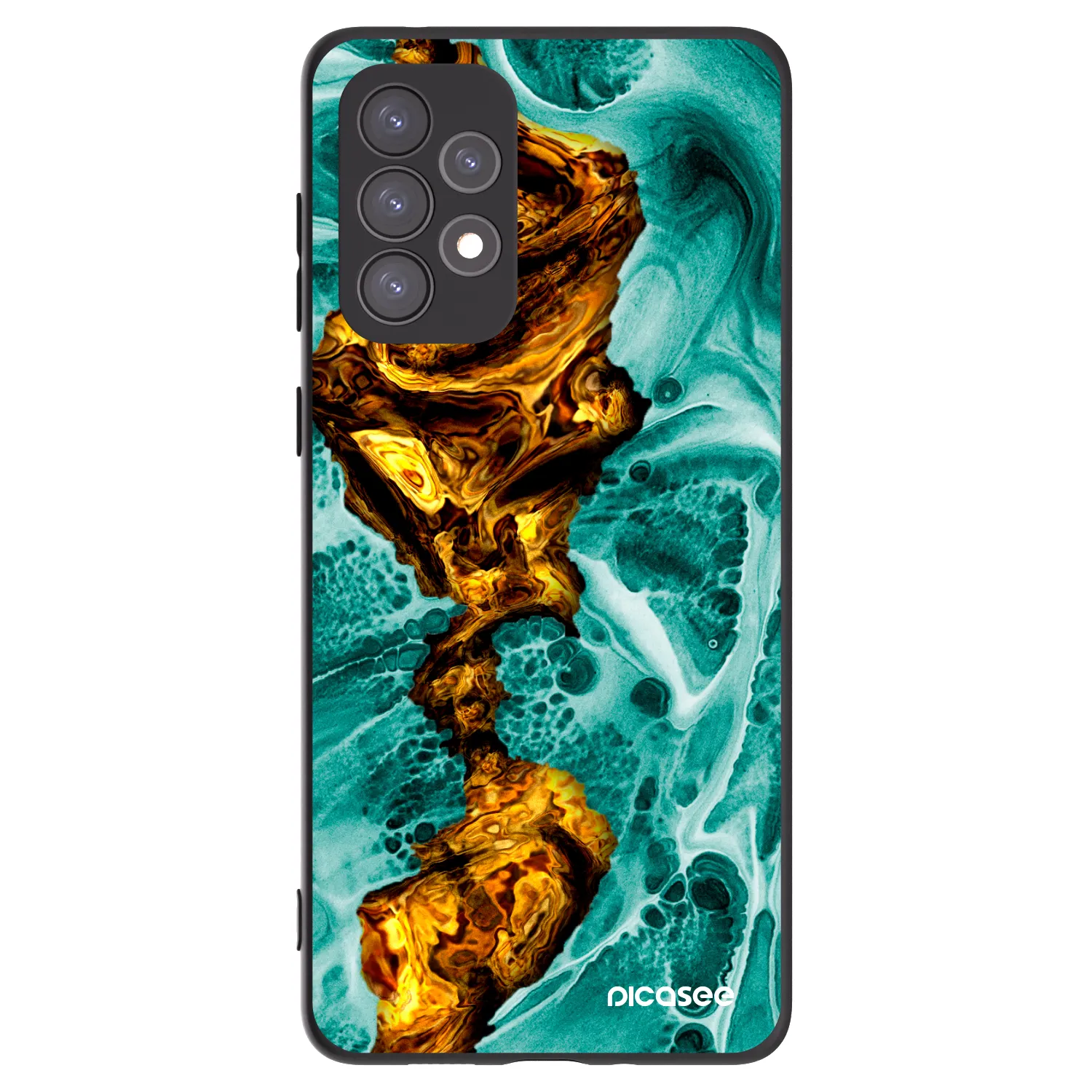 Picasee Samsung Galaxy A73 5G Hülle - Schwarzes Silikon - Goldsky
