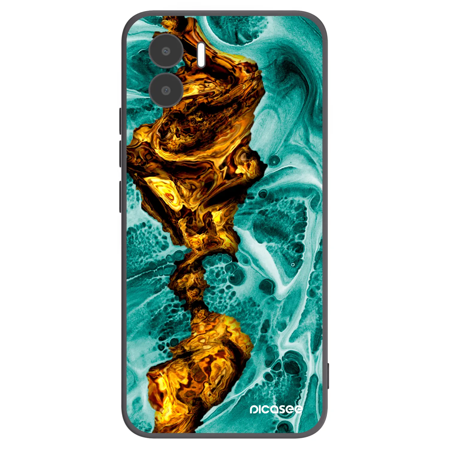 Picasee Xiaomi Redmi A1 Hülle - Schwarzes Silikon - Goldsky