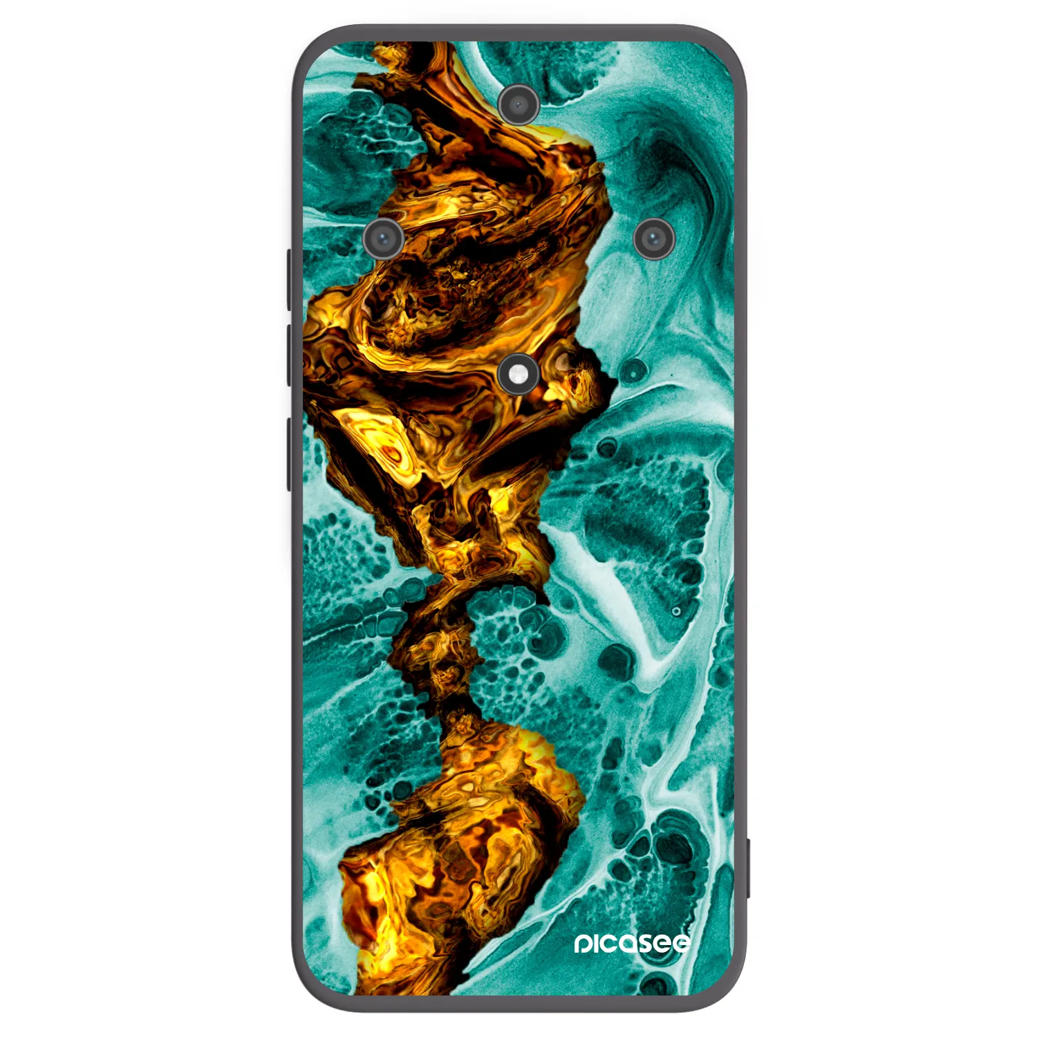 Picasee Honor Magic5 Lite 5G Hülle - Schwarzes Silikon - Goldsky