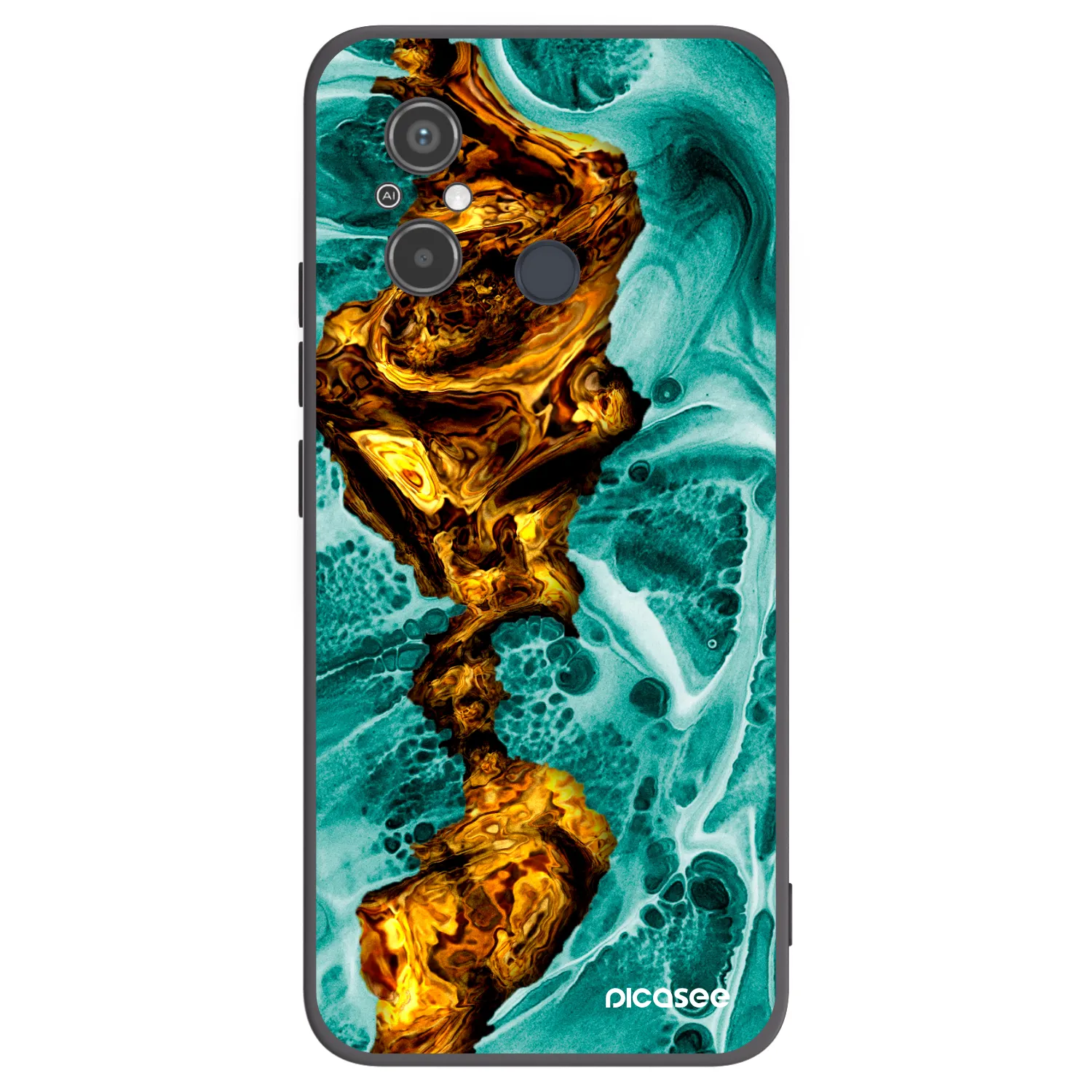Picasee Xiaomi Redmi 12C Hülle - Schwarzes Silikon - Goldsky