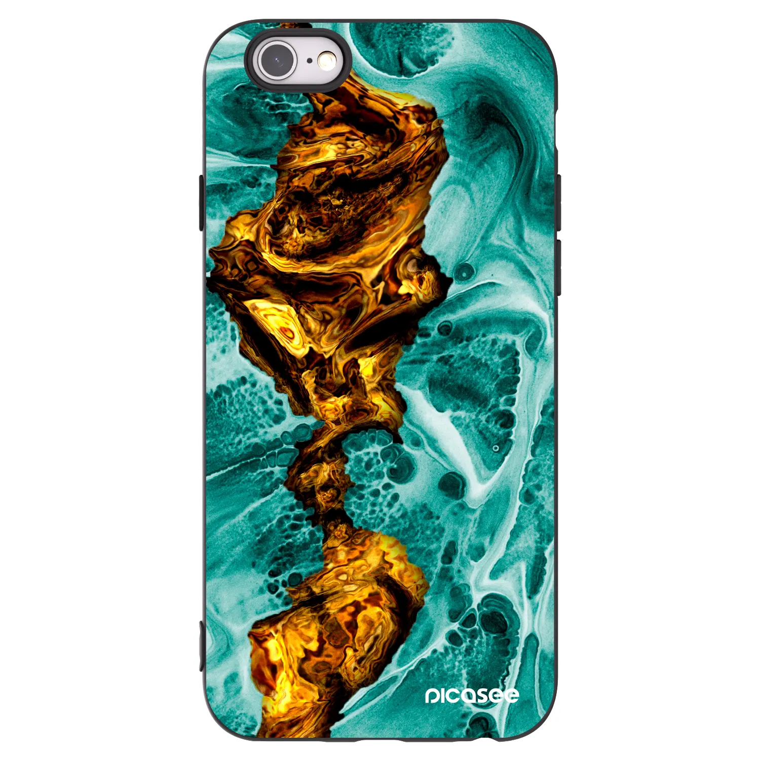 Picasee Apple iPhone 6/6S Hülle - Schwarzes Silikon - Goldsky