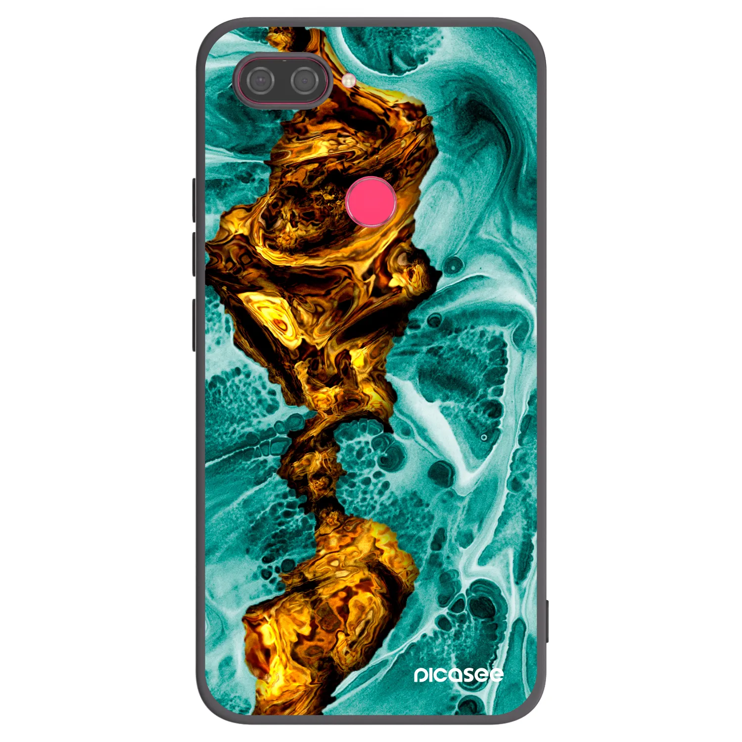 Picasee Xiaomi Mi 8 Lite Hülle - Schwarzes Silikon - Goldsky