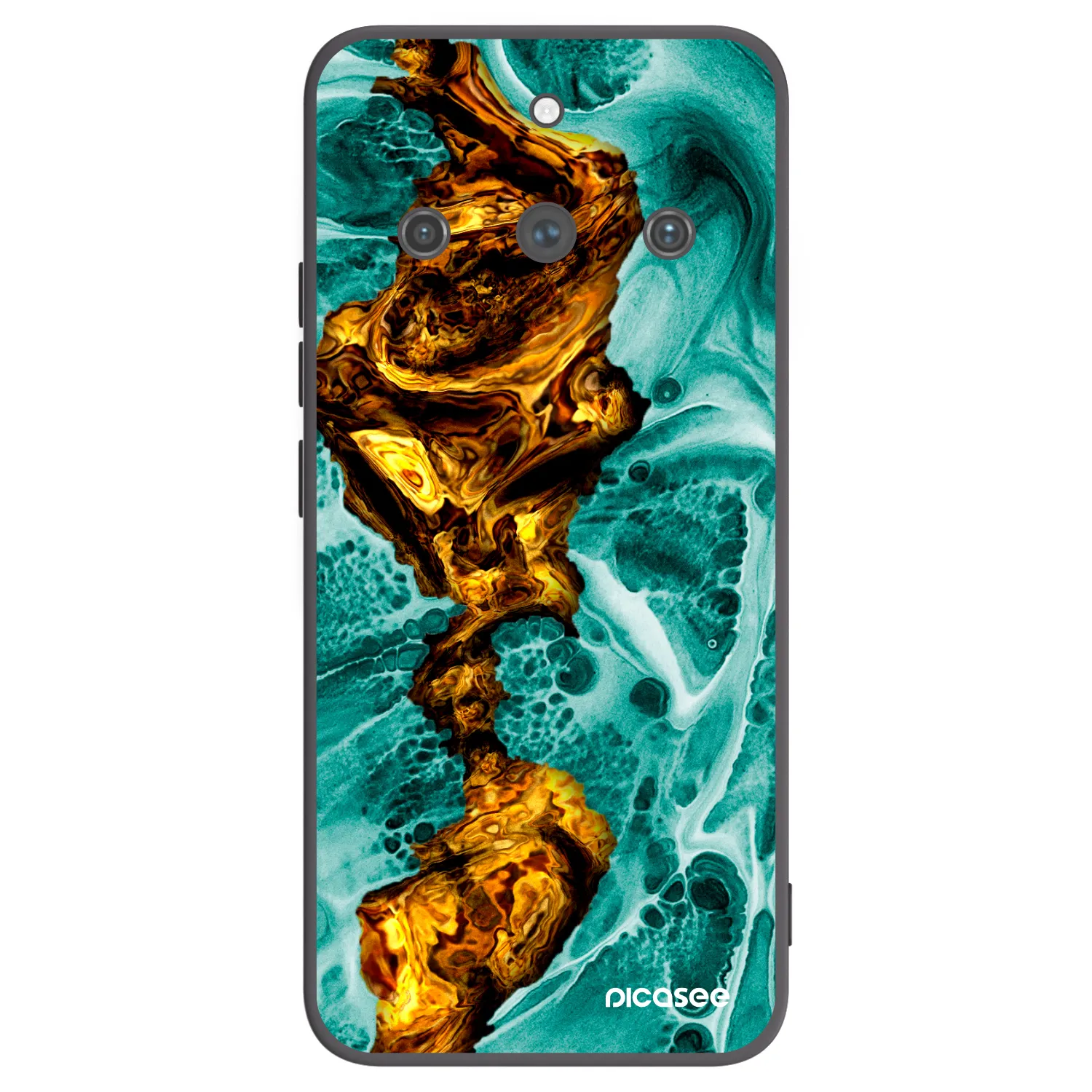 Picasee Realme 11 Pro+ Hülle - Schwarzes Silikon - Goldsky