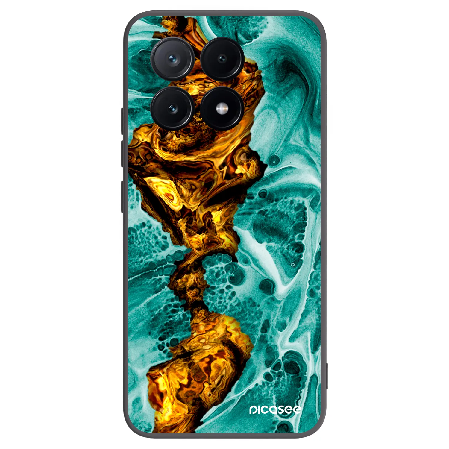 Picasee Xiaomi Poco X6 Pro Hülle - Schwarzes Silikon - Goldsky