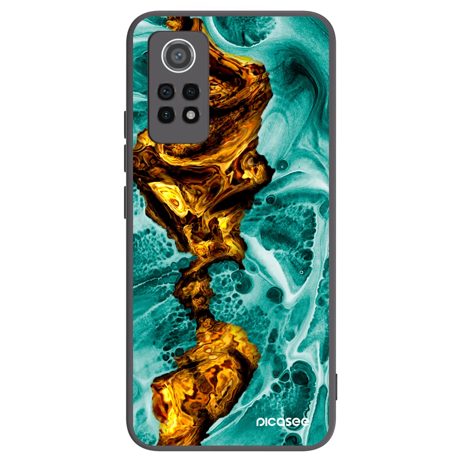 Picasee Xiaomi Redmi Note 12 Pro 4G Hülle - Schwarzes Silikon - Goldsky