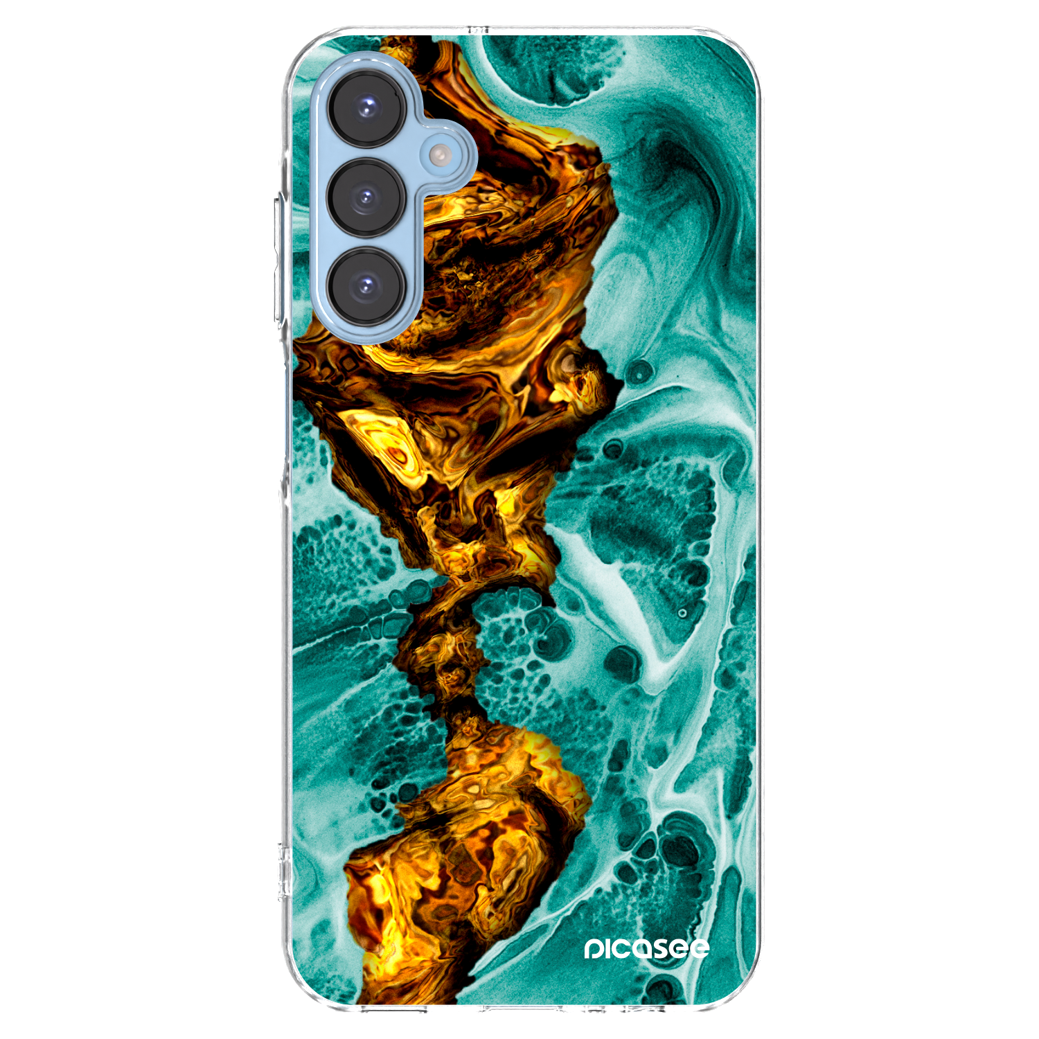 Picasee Samsung Galaxy A15 A156B 5G Hülle - Transparentes Silikon - Goldsky