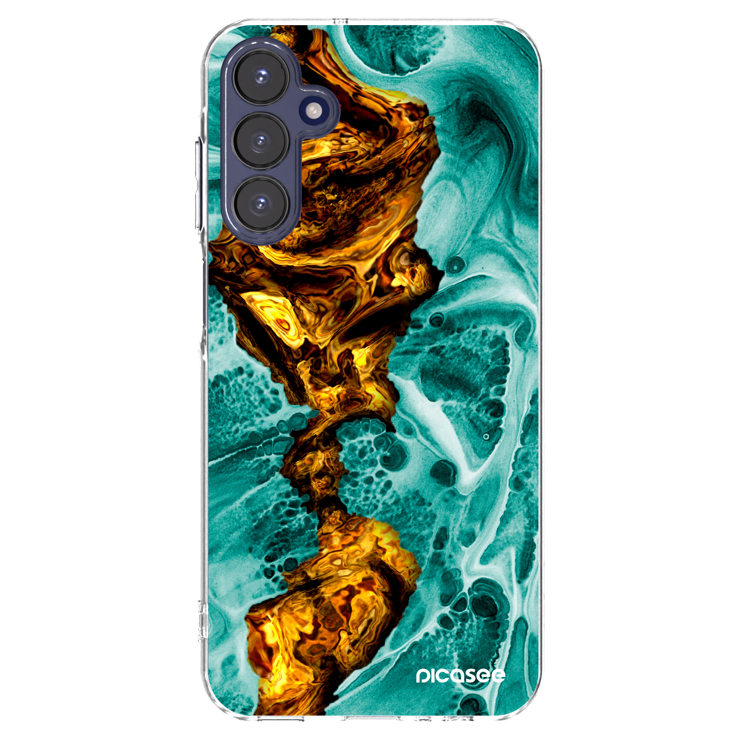 Picasee Samsung Galaxy A15 A155F 4G Hülle - Transparentes Silikon - Goldsky