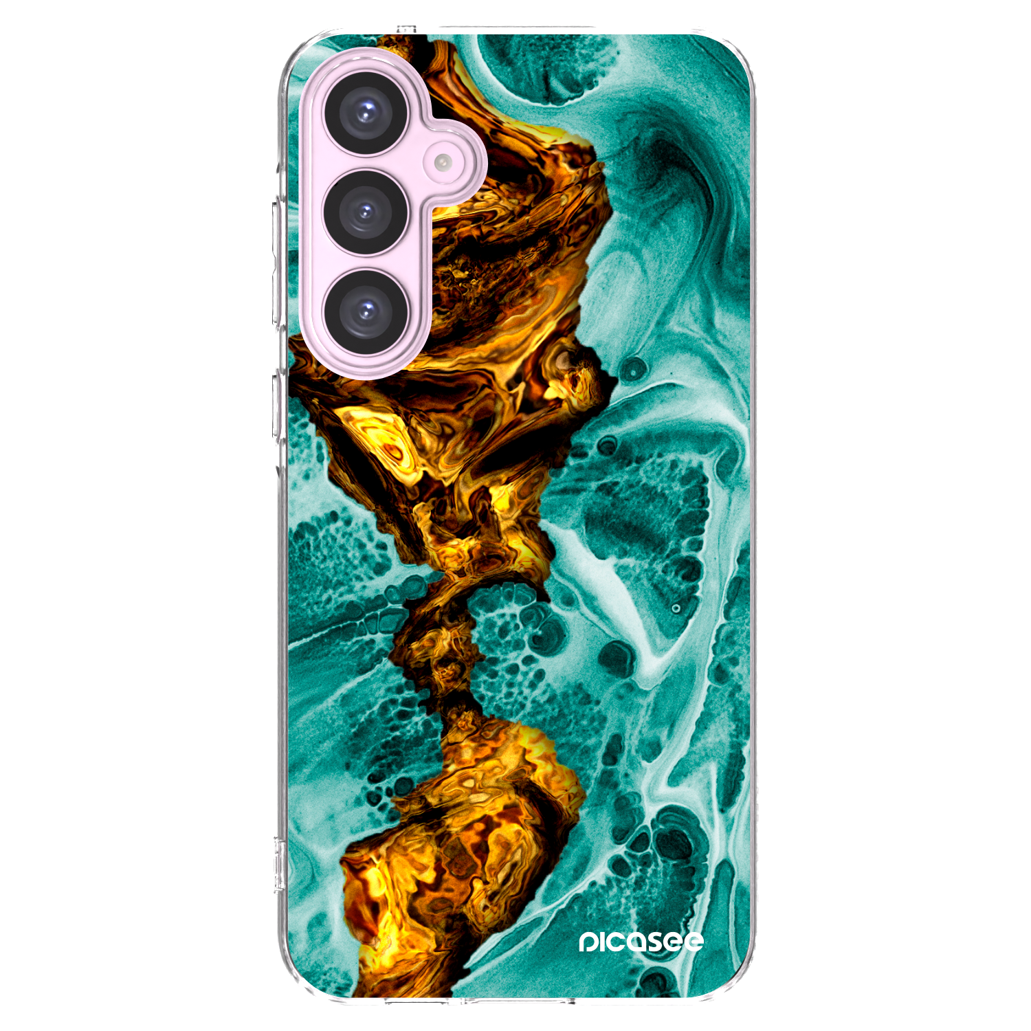Picasee Samsung Galaxy A55 5G A556B Hülle - Transparentes Silikon - Goldsky