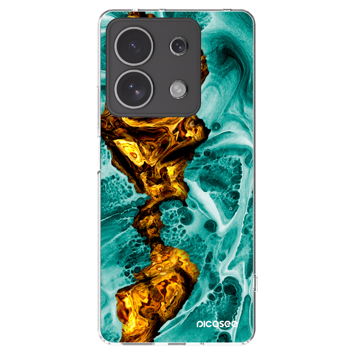 Picasee Xiaomi Redmi Note 13 4G Hülle - Transparentes Silikon - Goldsky