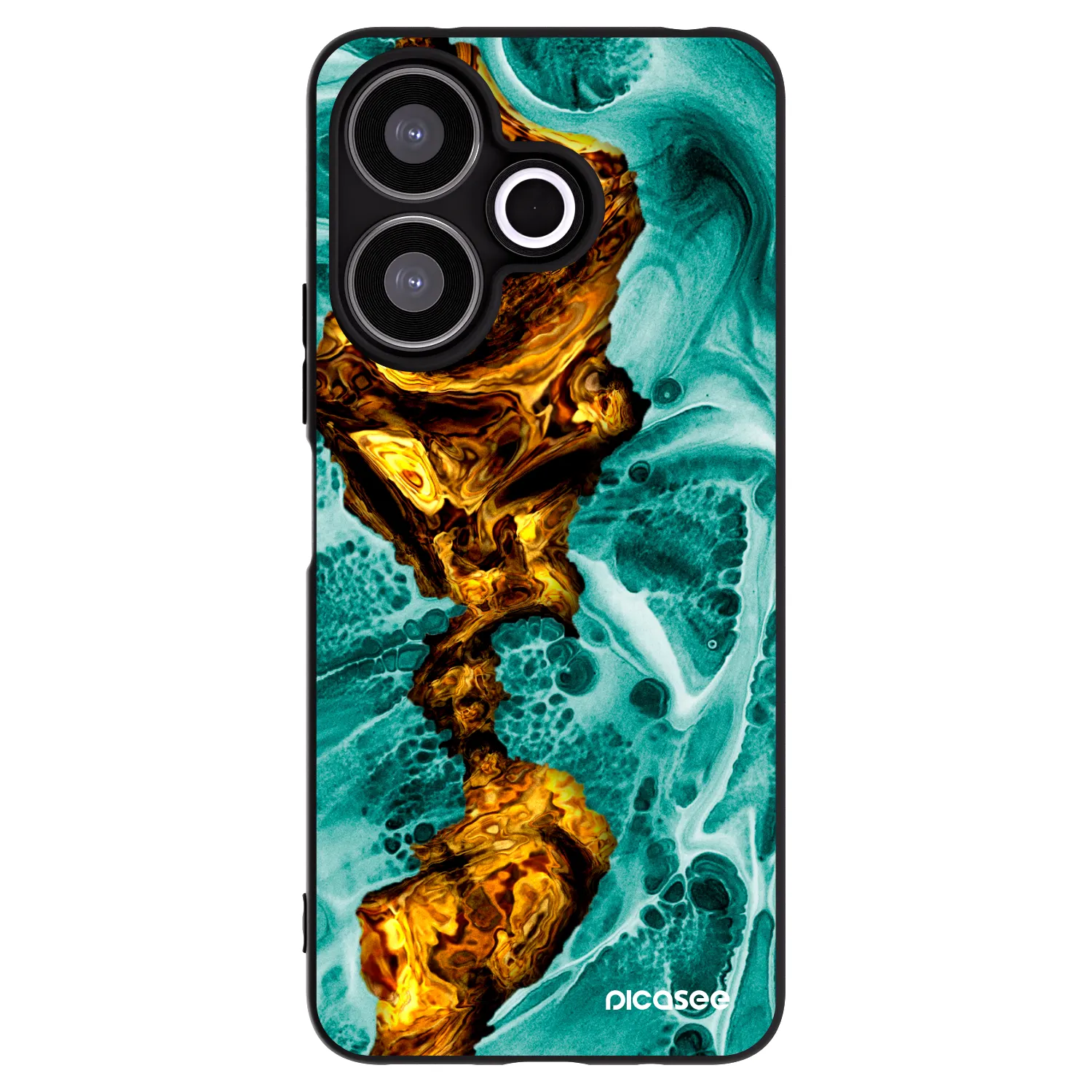 Picasee Xiaomi Redmi 13 4G Hülle - Schwarzes Silikon - Goldsky