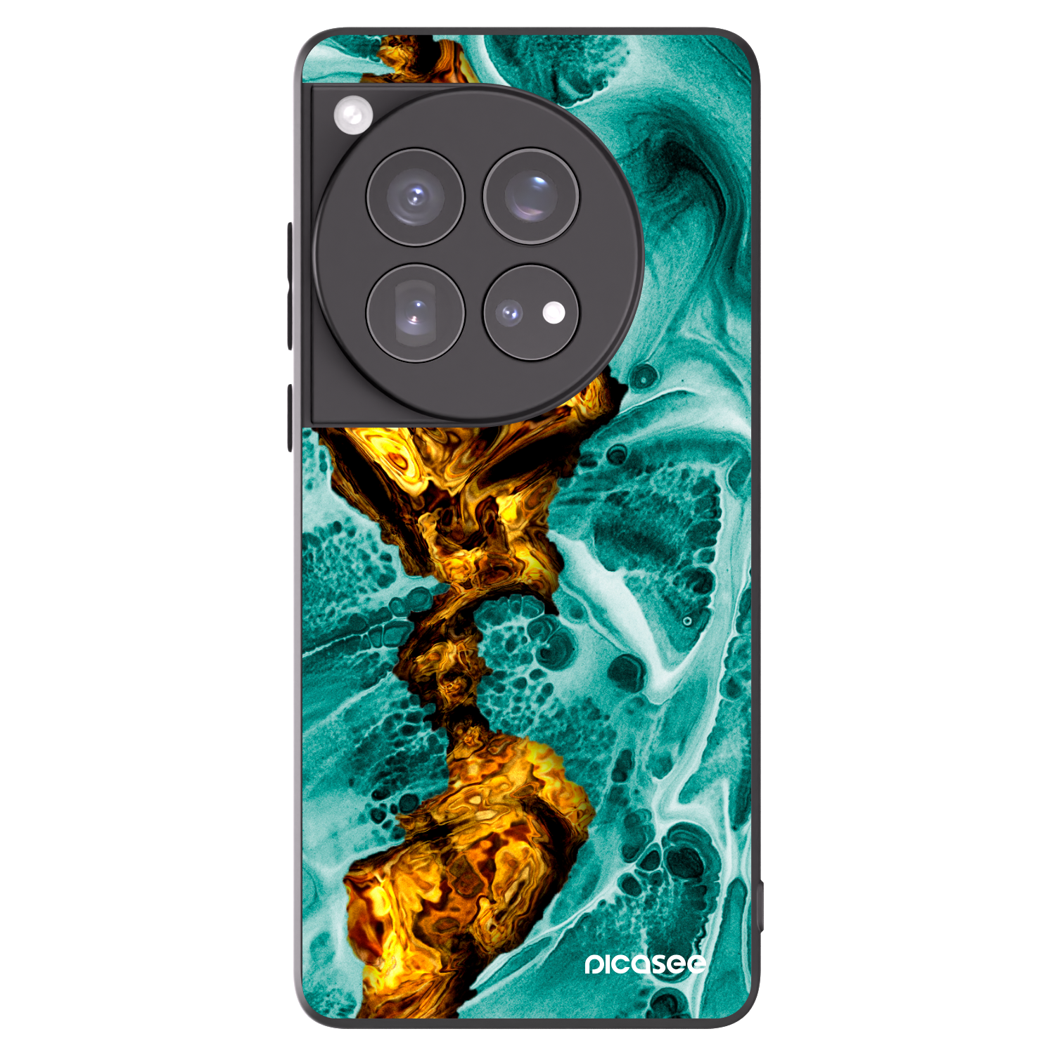 Picasee OnePlus 12 5G Hülle - Schwarzes Silikon - Goldsky