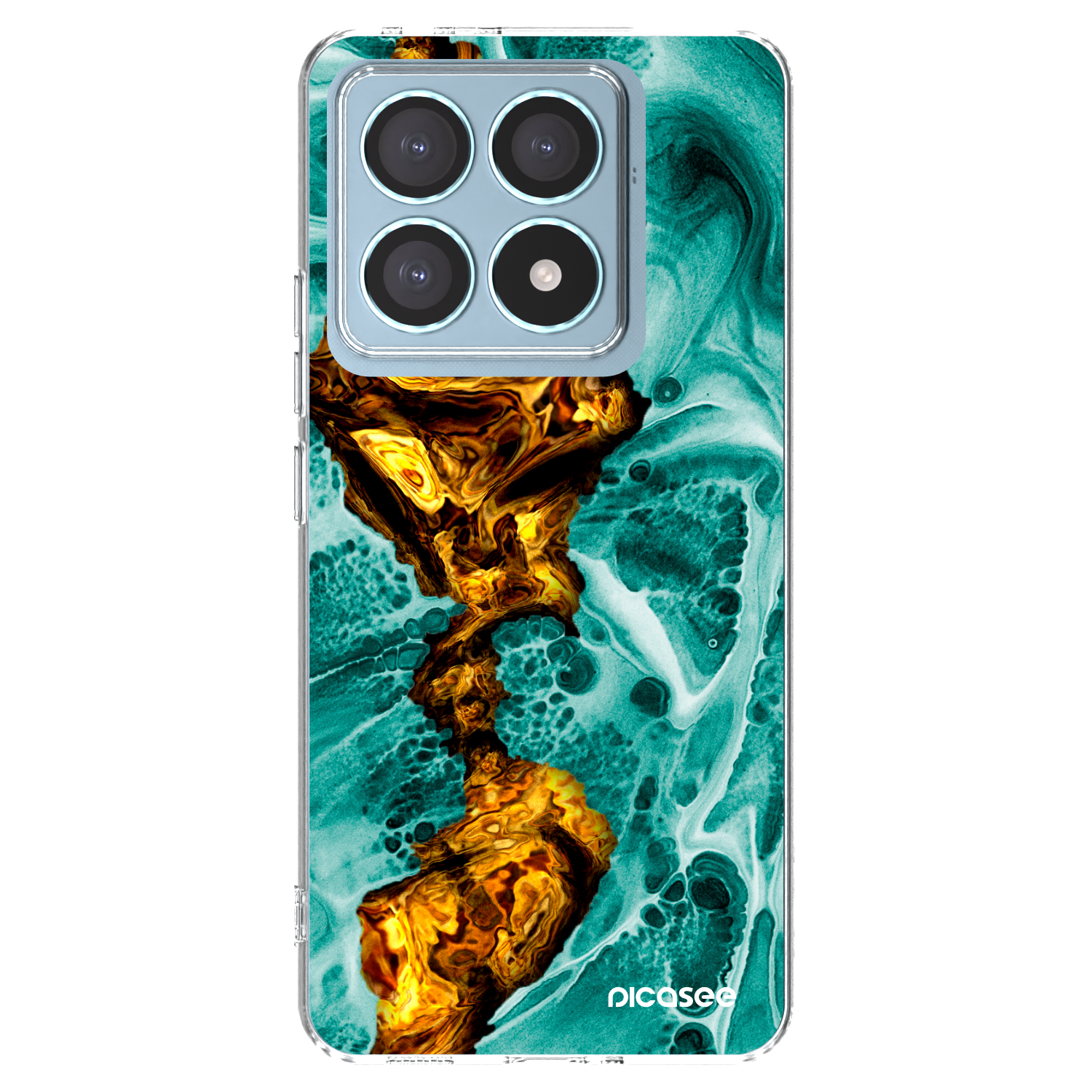Picasee Xiaomi 14T Pro Hülle - Transparentes Silikon - Goldsky