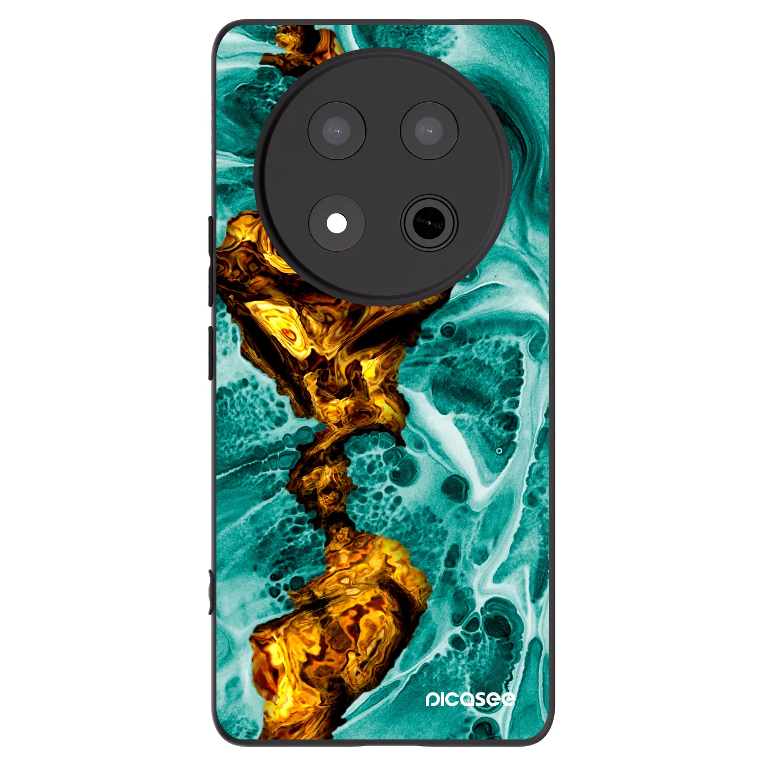 Picasee Honor Magic7 Lite 5G Hülle - Schwarzes Silikon - Goldsky