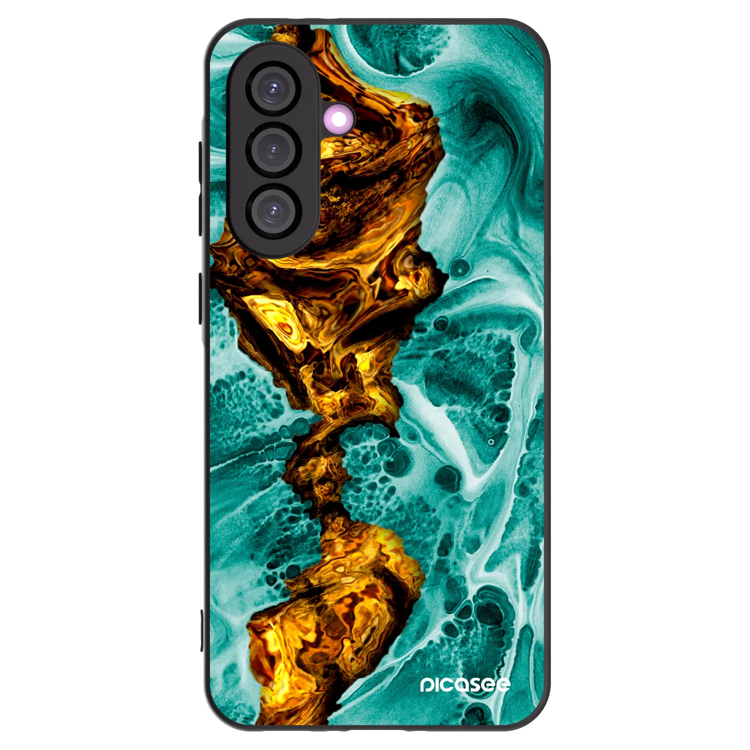 Picasee Samsung Galaxy A56 5G A566B Hülle - Schwarzes Silikon - Goldsky