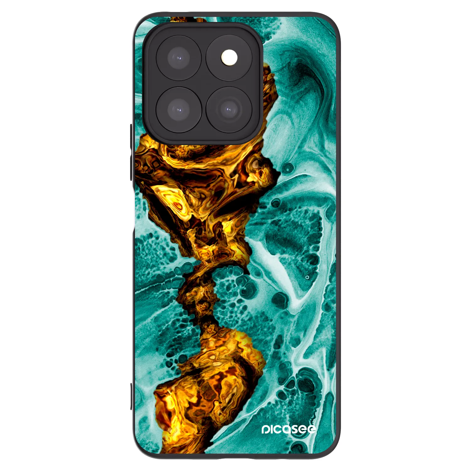 Picasee Honor X8c Hülle - Schwarzes Silikon - Goldsky