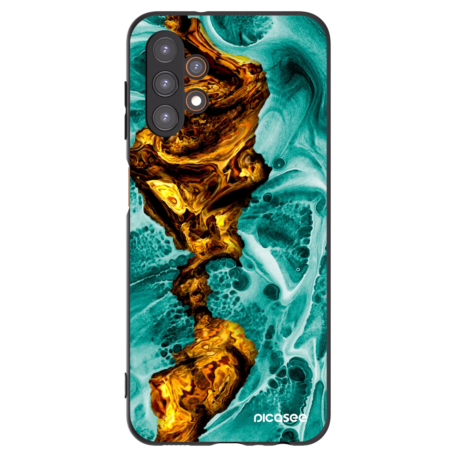 Picasee Samsung Galaxy A13 5G Hülle - Schwarzes Silikon - Goldsky