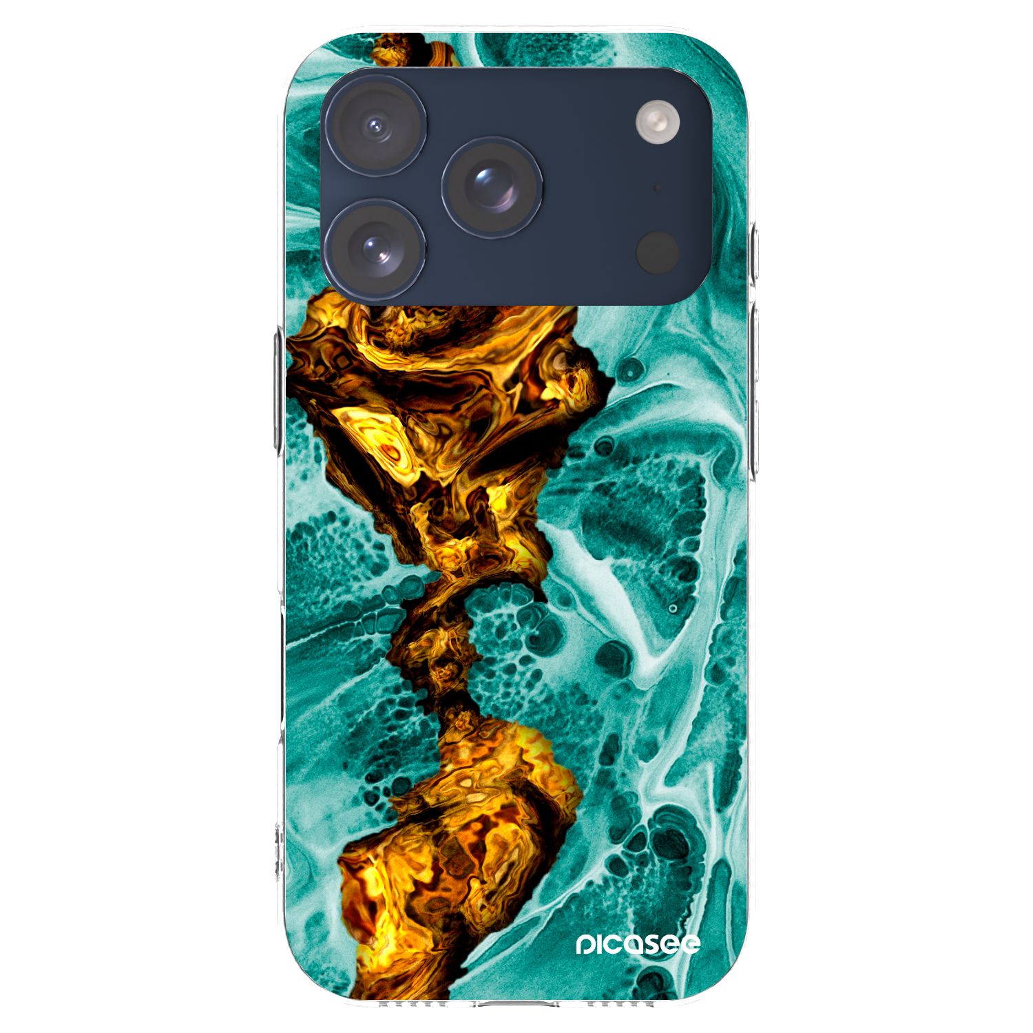Picasee Apple iPhone 17 Pro Hülle - Transparentes Silikon - Goldsky