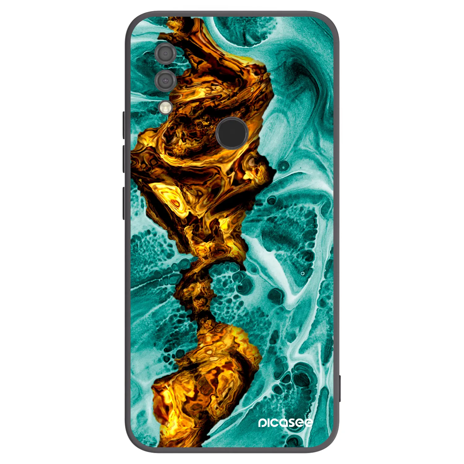 Picasee Xiaomi Redmi 7 Hülle - Schwarzes Silikon - Goldsky