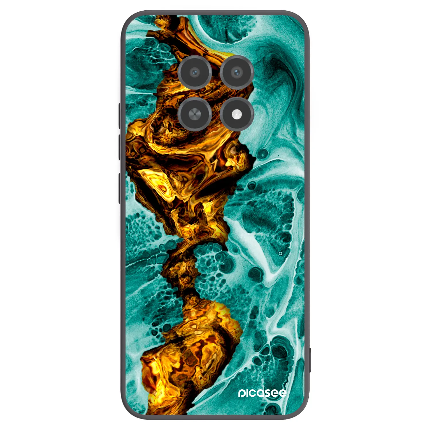 Picasee Realme 12X Hülle - Schwarzes Silikon - Goldsky