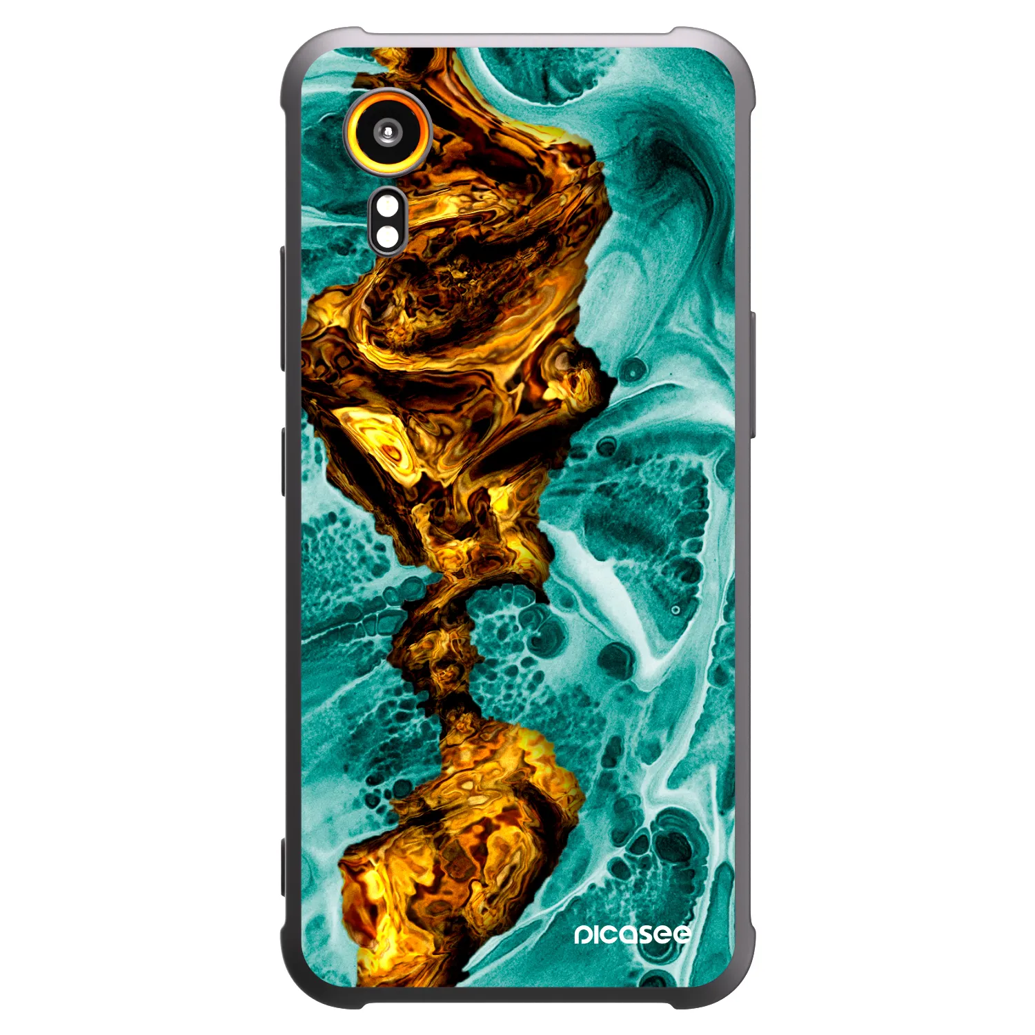 Picasee Samsung Galaxy Xcover 7 Hülle - Schwarzes Silikon - Goldsky