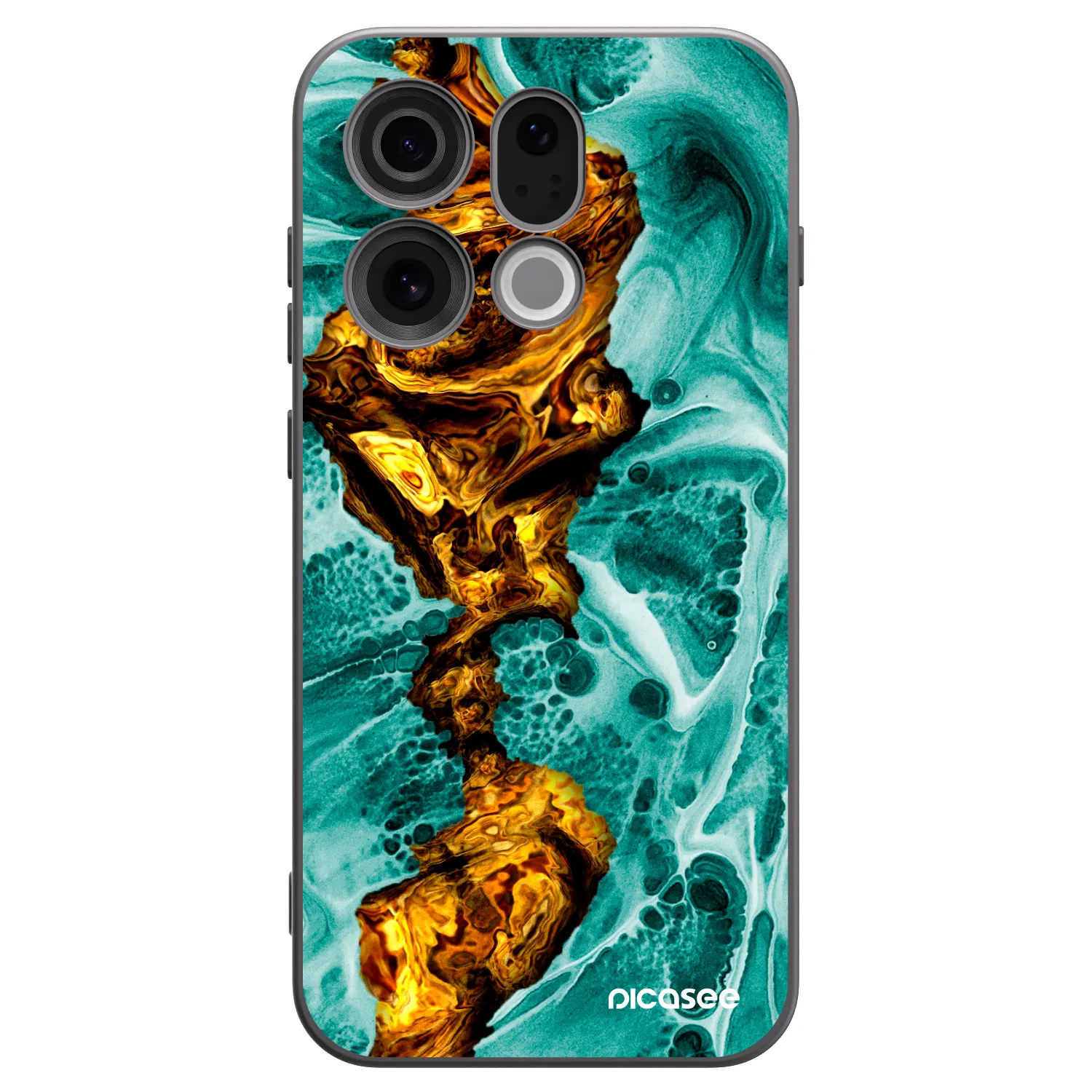 Picasee OPPO Find X9 Hülle - Schwarzes Silikon - Goldsky