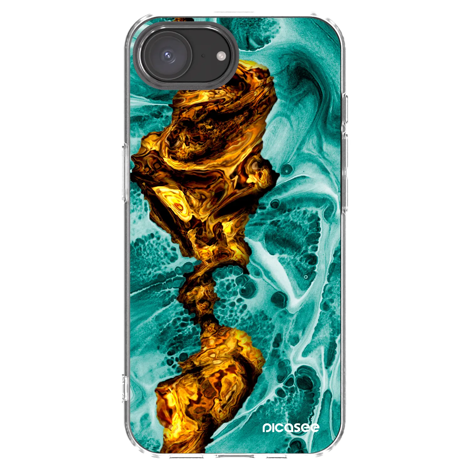 Picasee Apple iPhone 17e Hülle - Transparentes Silikon - Goldsky