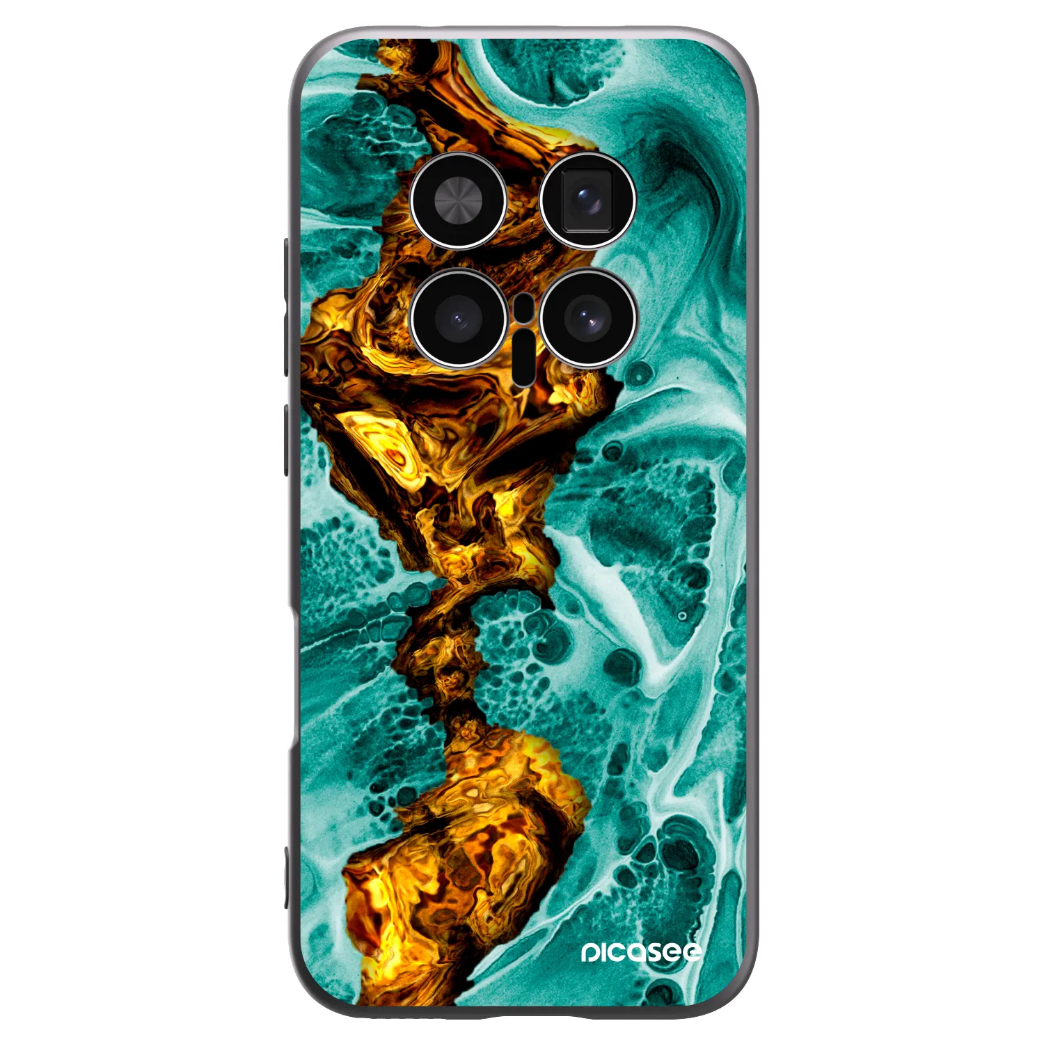 Picasee Honor Magic8 Pro 5G Hülle - Schwarzes Silikon - Goldsky