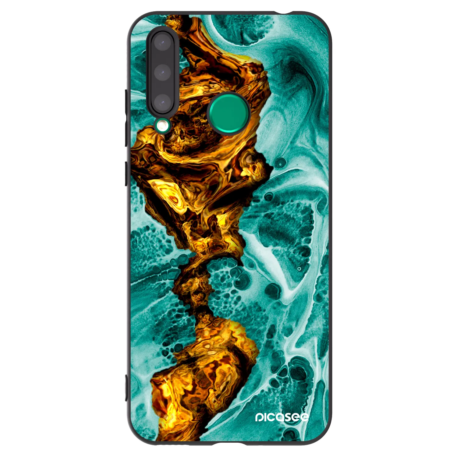 Picasee Honor 20 Lite Hülle - Schwarzes Silikon - Goldsky