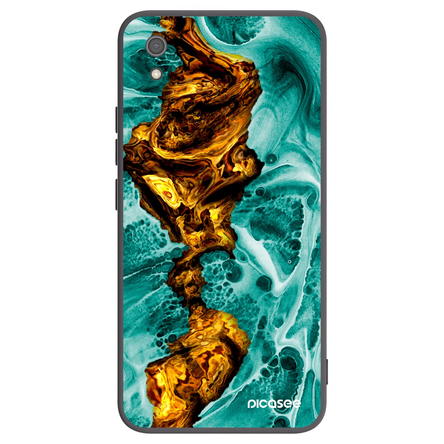 Picasee Xiaomi Redmi 7A Hülle - Schwarzes Silikon - Goldsky