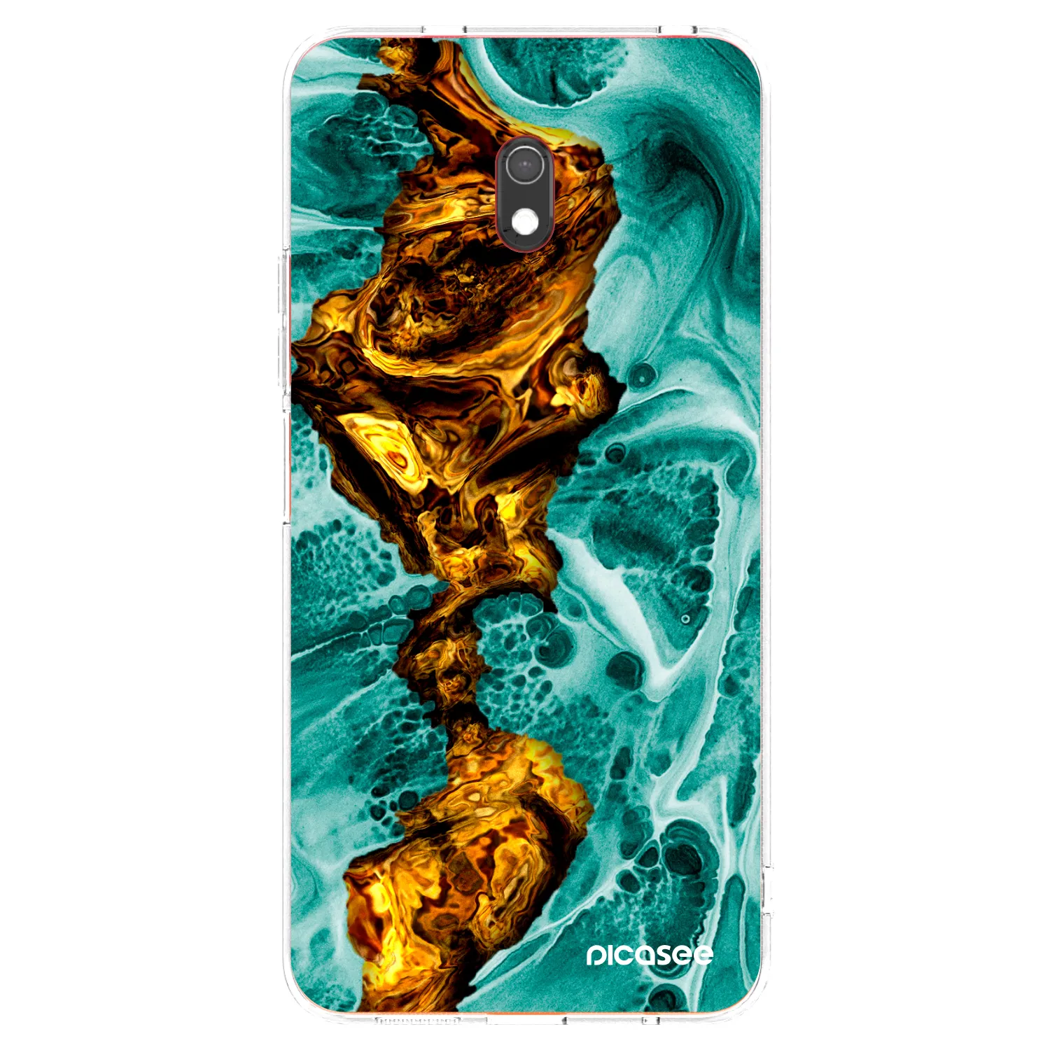 Picasee Xiaomi Redmi 8A Hülle - Transparentes Silikon - Goldsky