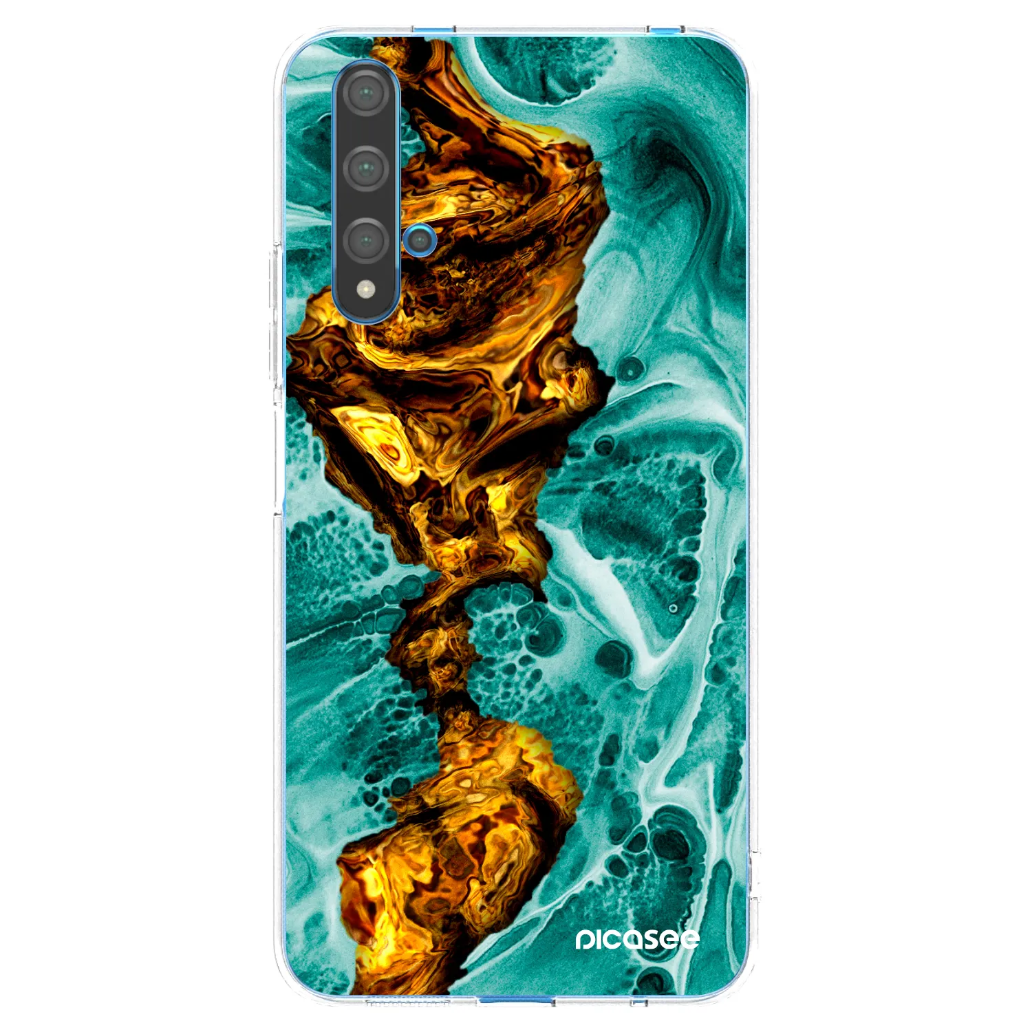 Picasee Huawei Nova 5T Hülle - Transparentes Silikon - Goldsky