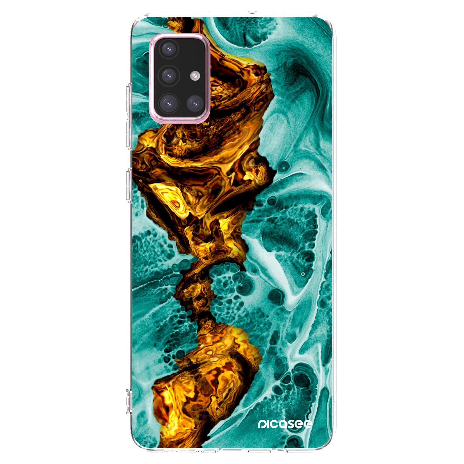 Picasee Samsung Galaxy A71 A715F Hülle - Transparentes Silikon - Goldsky