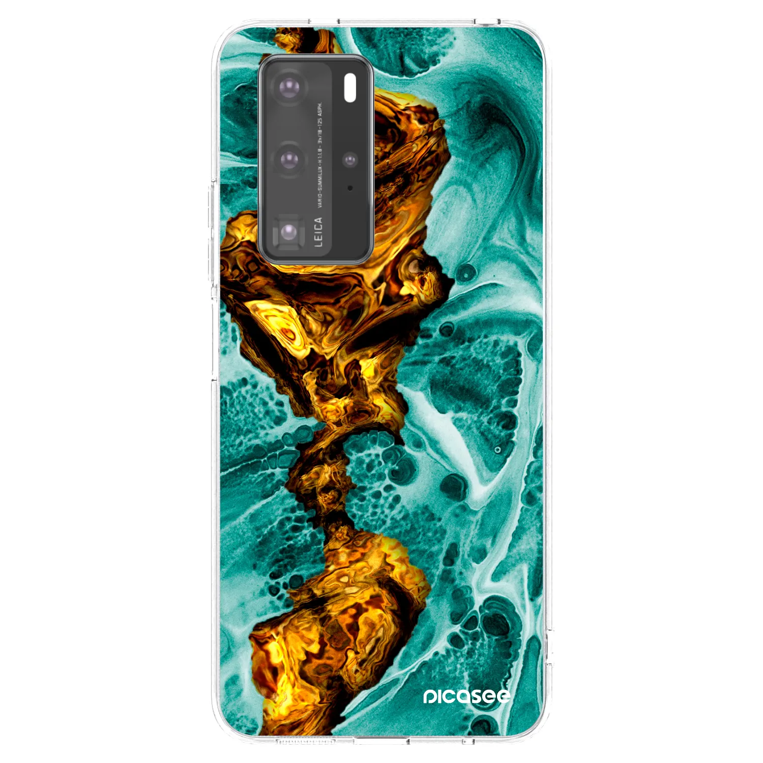 Picasee Huawei P40 Pro Hülle - Transparentes Silikon - Goldsky