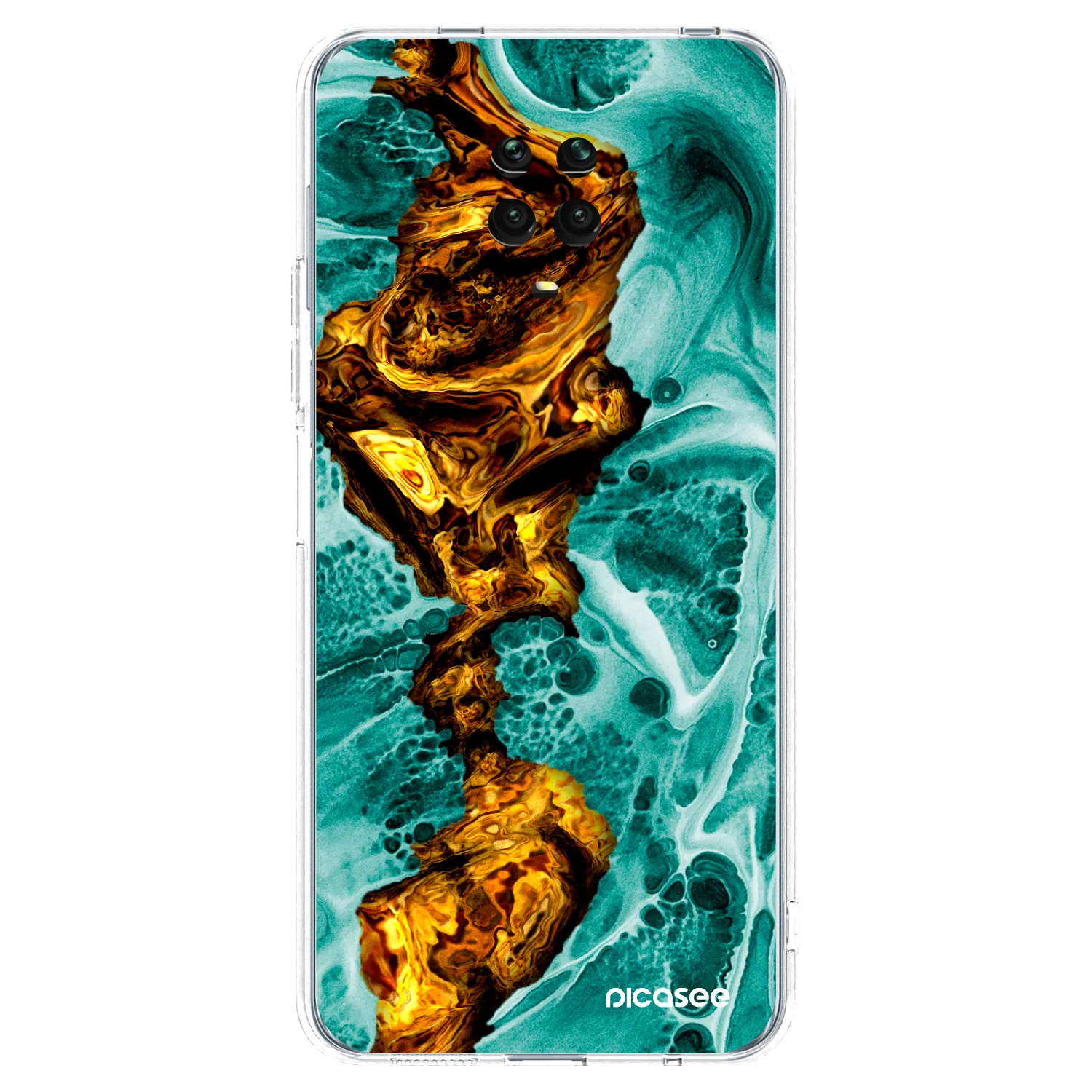 Picasee Xiaomi Redmi Note 9 Pro Hülle - Transparentes Silikon - Goldsky