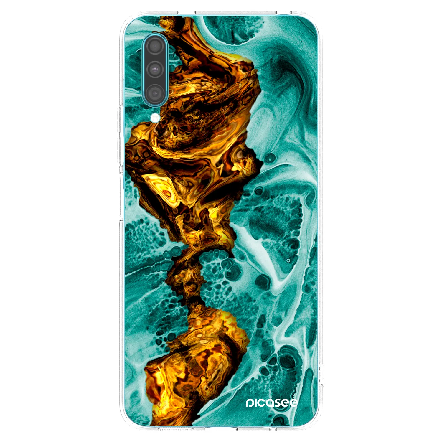Picasee Samsung Galaxy A30s A307F Hülle - Transparentes Silikon - Goldsky