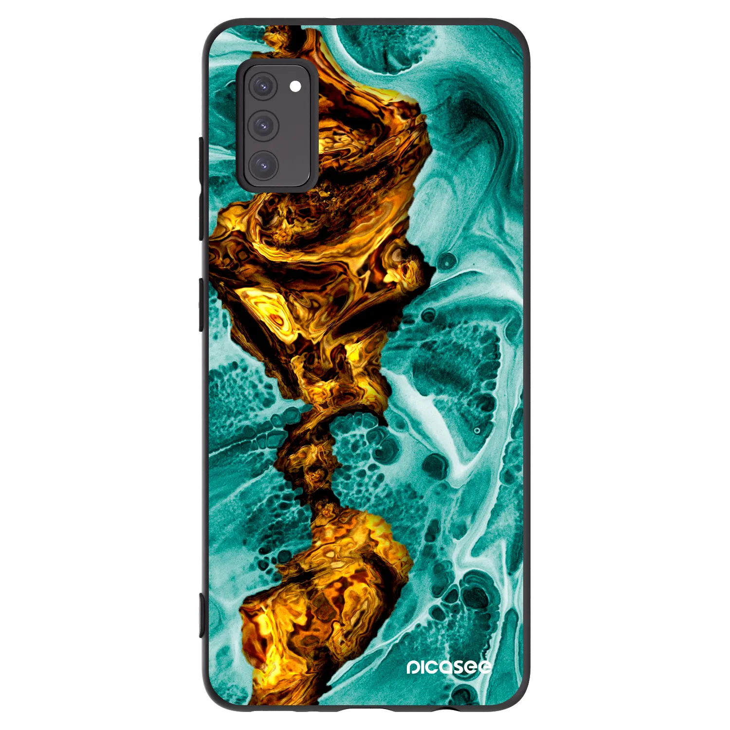 Picasee Samsung Galaxy A41 A415F Hülle - Schwarzes Silikon - Goldsky