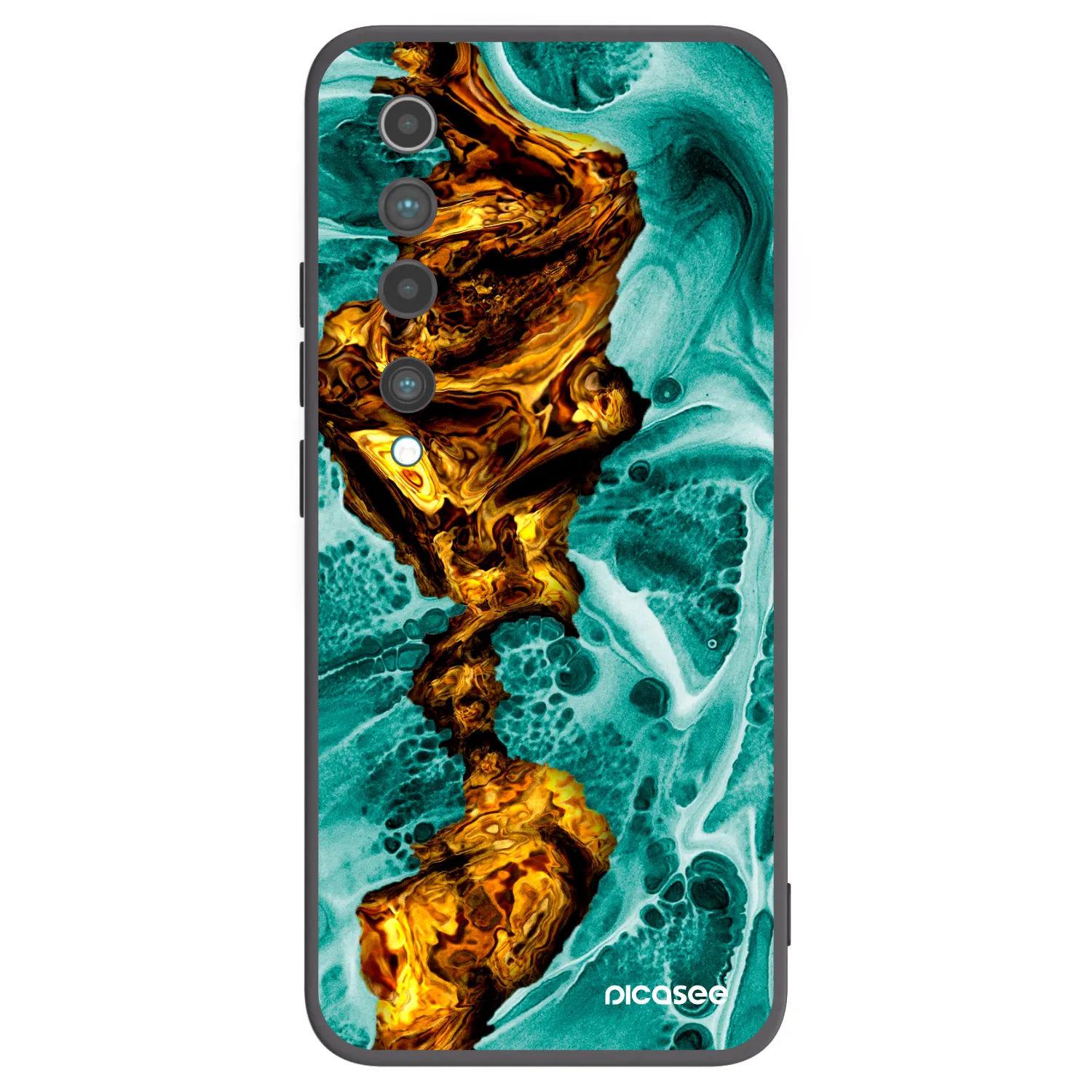 Picasee Xiaomi Mi 10 Hülle - Schwarzes Silikon - Goldsky