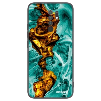 Picasee Xiaomi Redmi 9 Hülle - Schwarzes Silikon - Goldsky