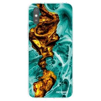 Picasee Xiaomi Redmi 9A Hülle - Transparentes Silikon - Goldsky