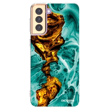 Picasee Samsung Galaxy S21+ 5G G996F Hülle - Transparentes Silikon - Goldsky