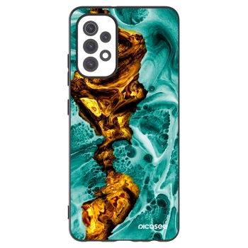 Picasee Samsung Galaxy A32 5G A326B Hülle - Schwarzes Silikon - Goldsky