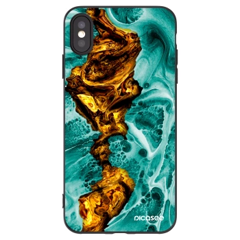 Picasee Apple iPhone XS Max Hülle - Schwarzes Silikon - Goldsky