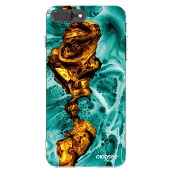 Picasee Apple iPhone 7 Plus Hülle - Transparentes Silikon - Goldsky